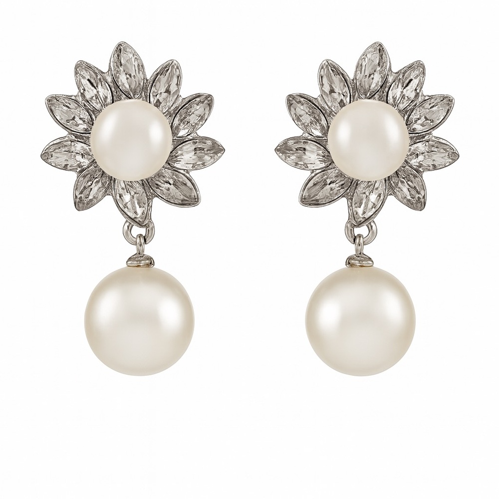 Pearl Bloom Drop Earrings